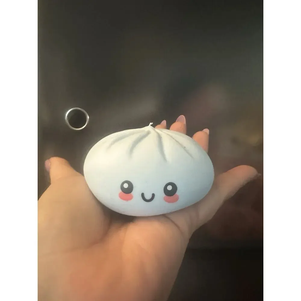 Opened RMS Purple Holographic Viral Mystery Dumpling- Squishy LIGHT BLUE SKY